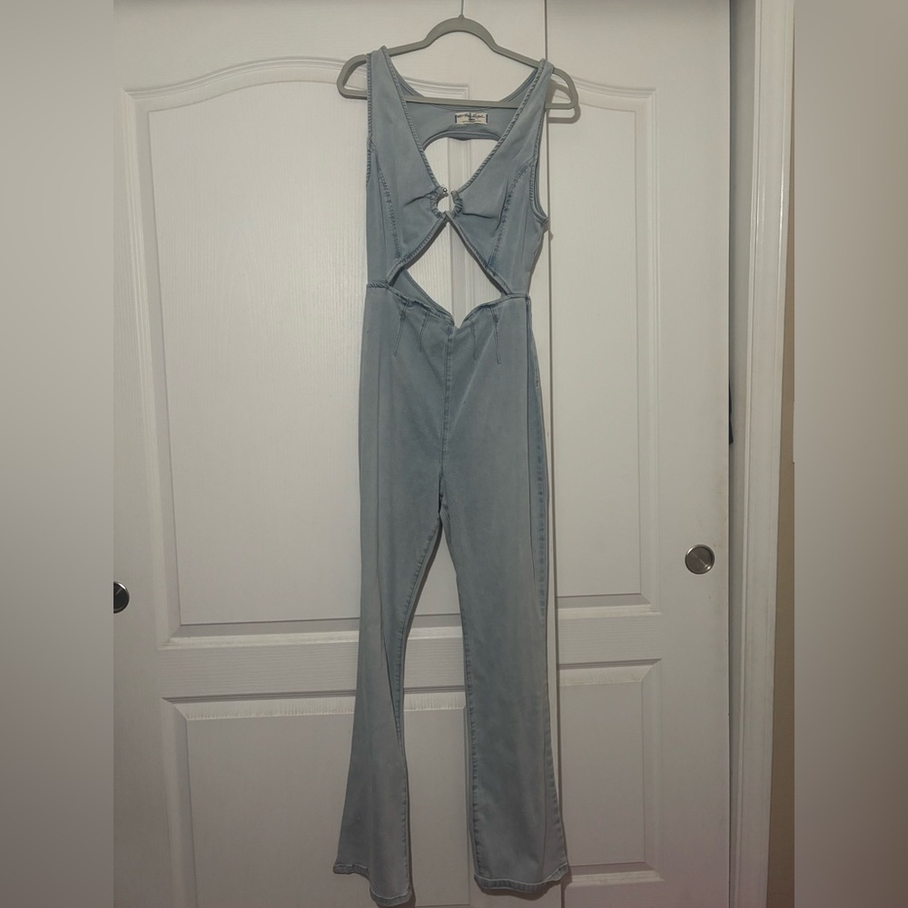 We The Free Light Blue Denim Top